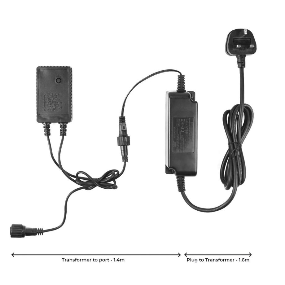 Large Transformer, UK Plug, Black Cable (STARTER RANGE)